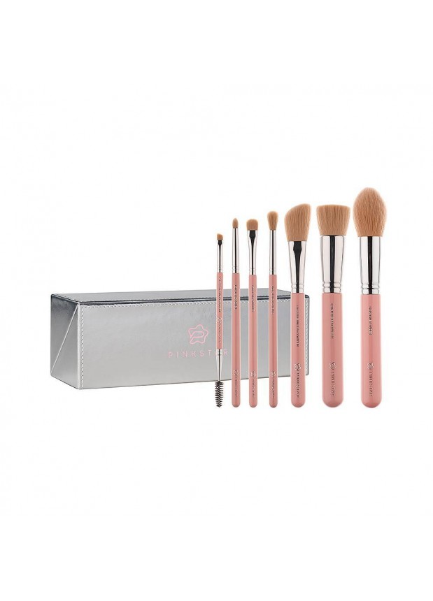 Pink Star Cosmetics Luxe Basic Brush Set Silver