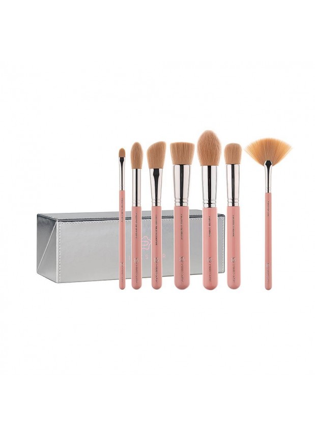 Pink Star Cosmetics Luxe Face Must Brush Set Silver